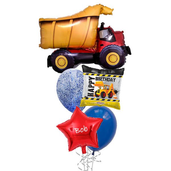 Construction Truck Birthday Balloon Bouquet