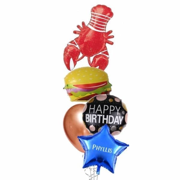 Lobster burger balloon bouquet