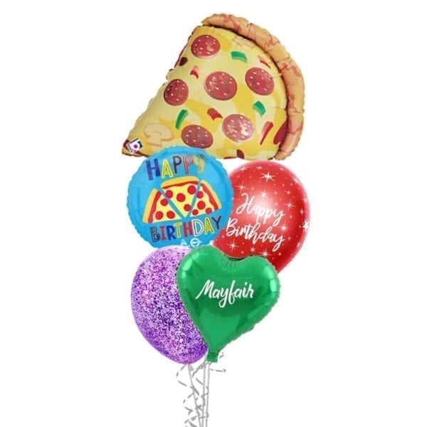 Happy Birthday Pizza Balloon Bouquet