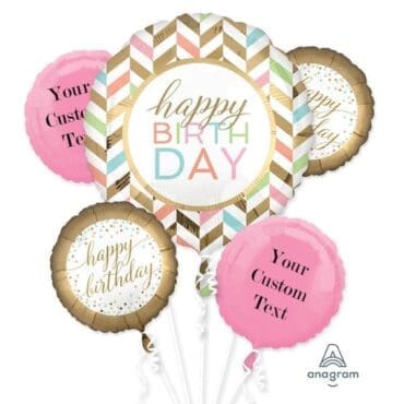 Pastel Confetti Birthday Balloon Bouquet