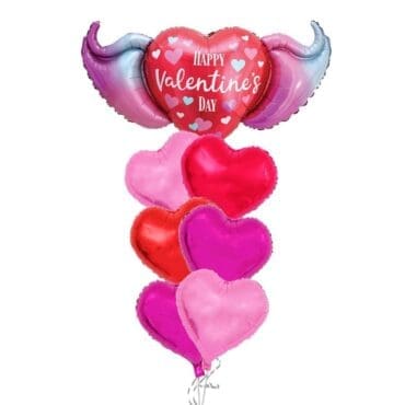 Valentines Wing Balloon bouquet