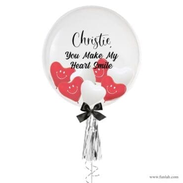 24" Customize Balloon Smiley Red Hearts Mini Balloons