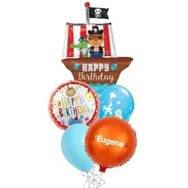 Happy Birthday Pirate Ship Birthday Balloon Bouquet Party