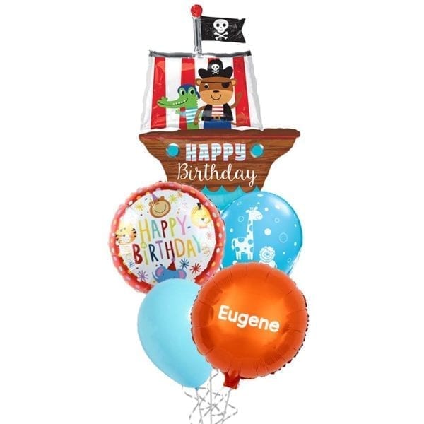 Happy Birthday Pirate Ship Birthday Balloon Bouquet Party
