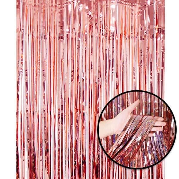 Holographic Champagne Curtain Backdrop Tassel Party Foil Curtain