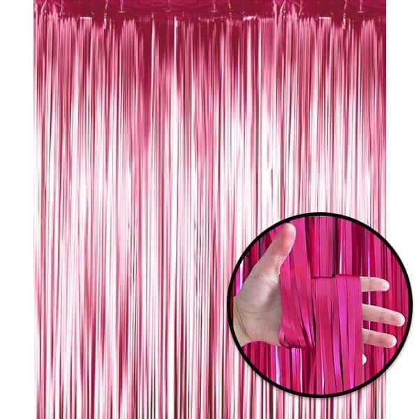 Metallic Wine Red Party Backdrop Tassel Foil Curtain