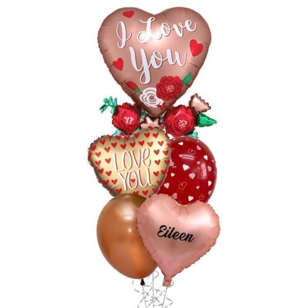 Satin Love You Flower Balloon Bouquet