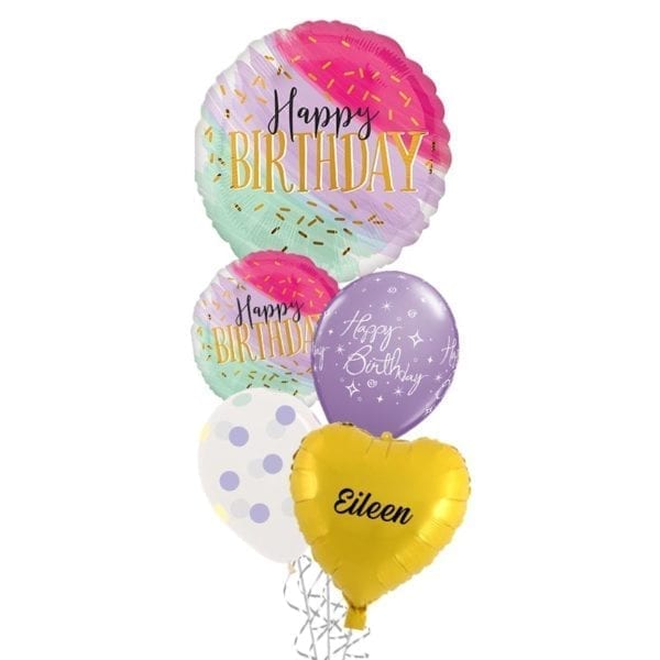 Watercolour Birthday Sparkle Birthday Balloon Bouquet