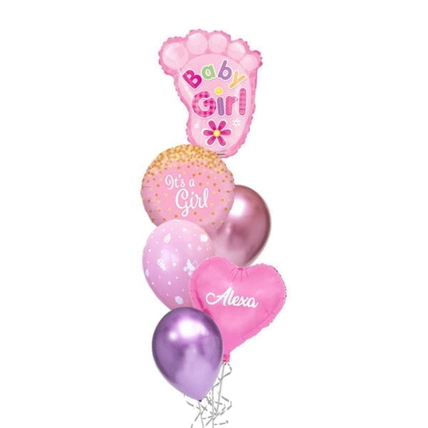Baby Girl Cute Foot Print Balloon Bouquet