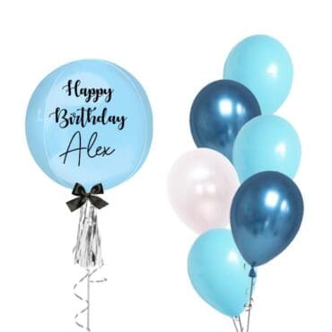 Pastel Blue ORBZ with Side Bouquet