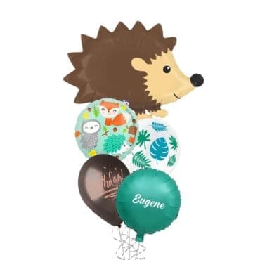 Woodland Hedgehog Birthday Balloon Bouquet