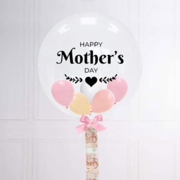 Mother's Day Money Surprise Balloon with Pastel Feathers