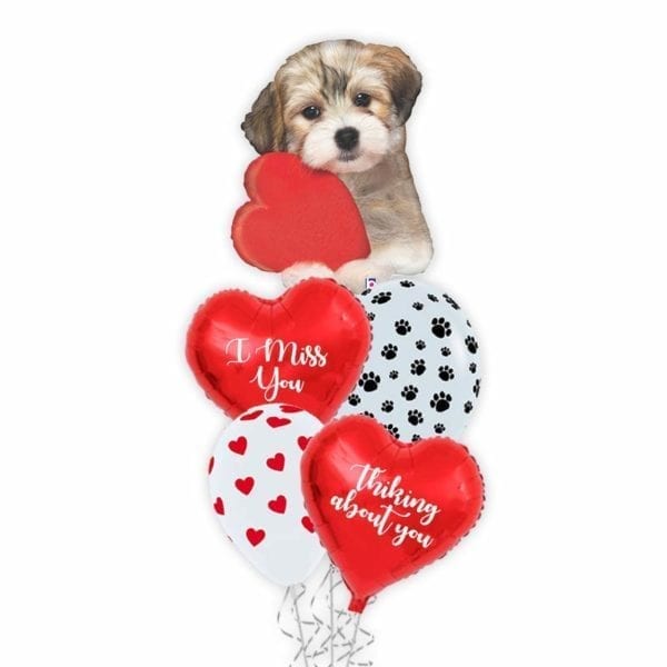 Puppy Hearts Love Balloon Bouquet