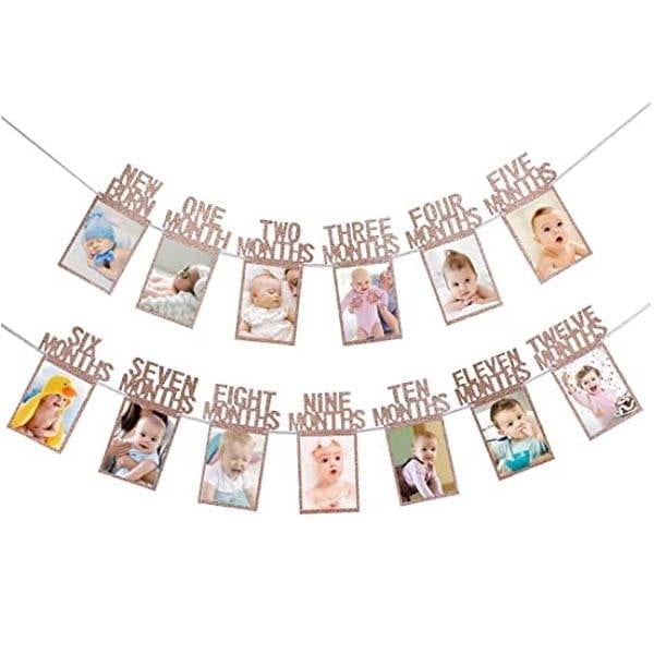 1st Birthday Monthly Baby Photo Props Rose Gold