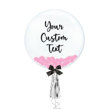 24" Customize Bubble With Pink Flower Petal