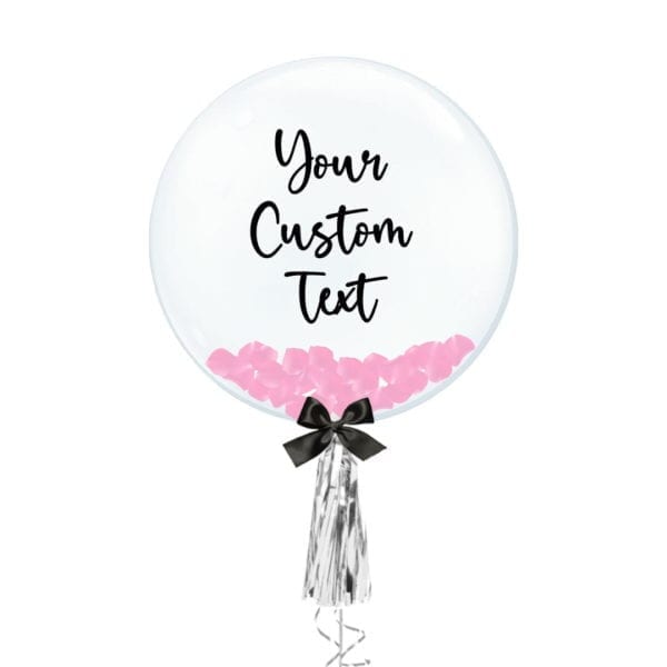 24" Customize Bubble With Pink Flower Petal