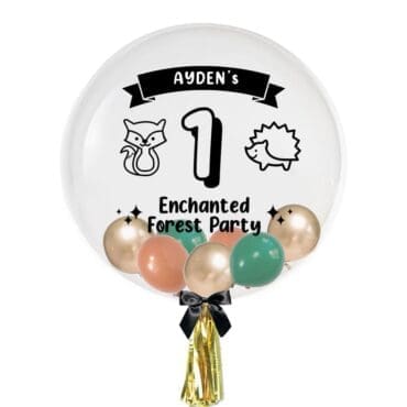 24" Personalised 1st Enchanted Forest with Mini Balloons