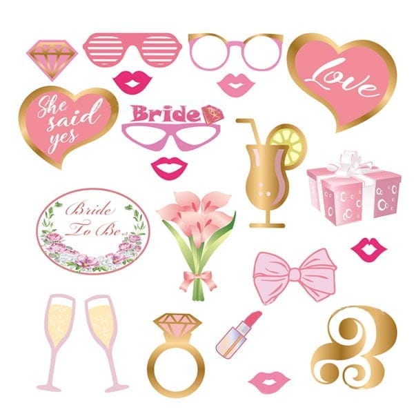 Bride to Be Photobooth Props 20 Pcs set