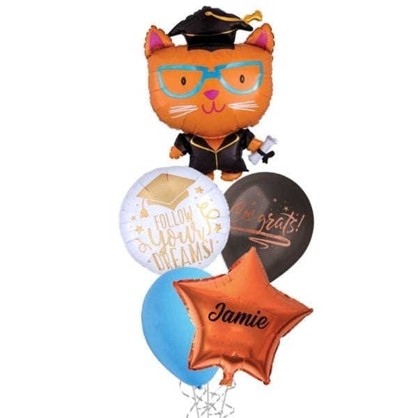 Graduation Cat Balloon Bouquet
