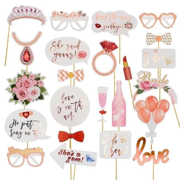 Wedding Just Married Photobooth Props 23 Pcs set