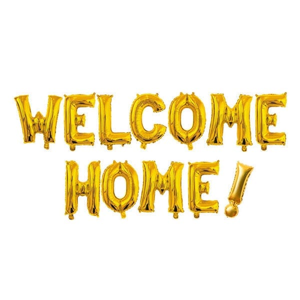 16 inch welcome home gold letter balloon