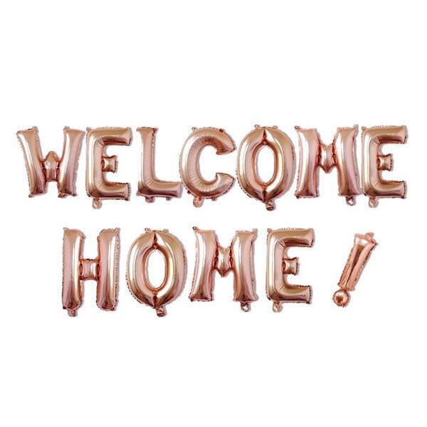 16 inch welcome home rose gold letter balloon