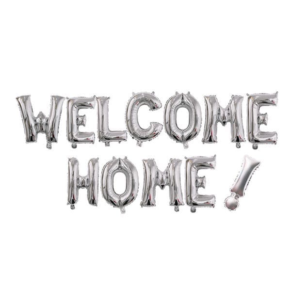 16 inch welcome home silver letter balloon