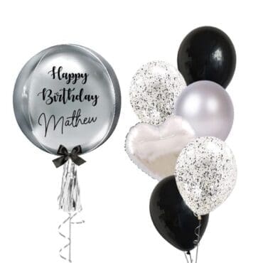 Silver Orbz with Side Bouquet