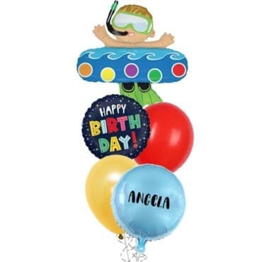 Snorkeling Swimming Boy Float Birthday Balloon Bouquet