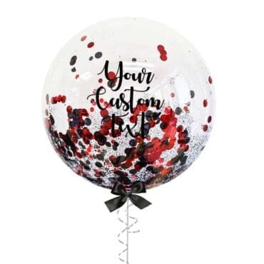 24in Black Red Mix Confetti Customize Balloon