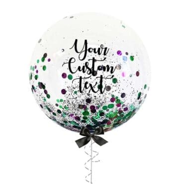 24in Green Purple Mix Confetti Customize Balloon