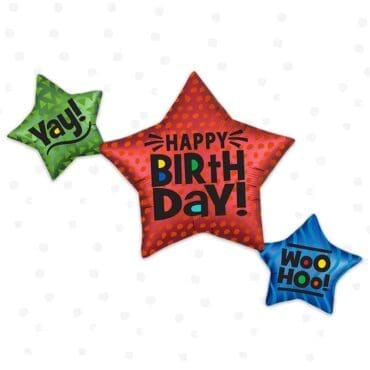 35inch Funky Satin Star Trio Birthday
