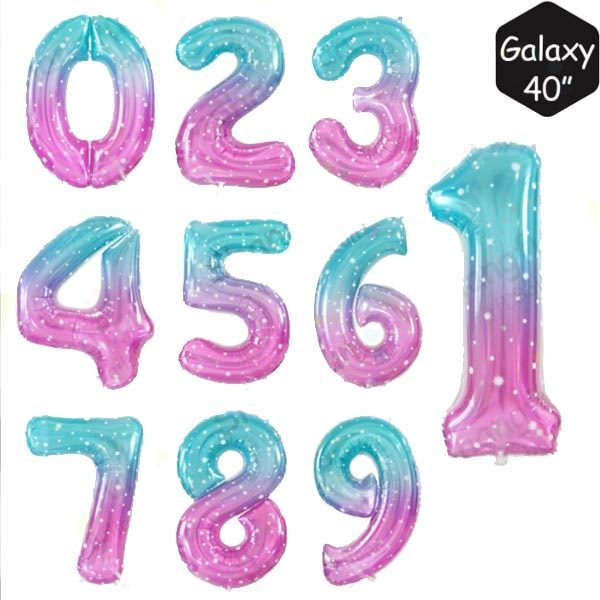 40 INCH JUMBO GALAXY NUMBER FOIL BALLOON letters