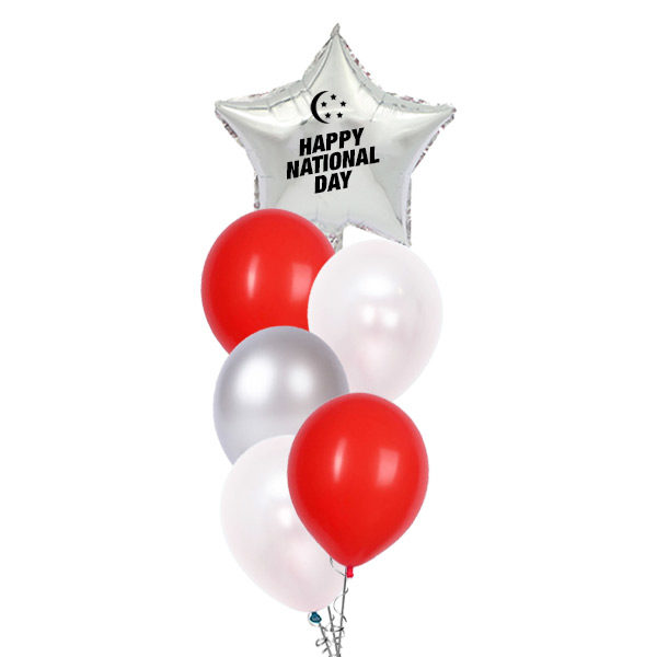 National Day Star Silver Layer Balloon Bouquet