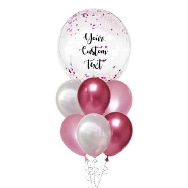 Pink Mixed Confetti Balloon Bouquet