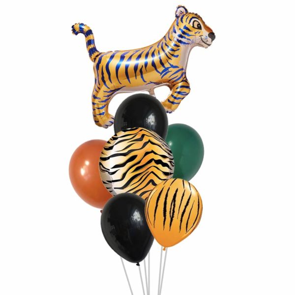 Tiger Jungle XL Balloon Cluster