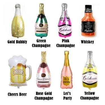 Champagne Bottle Balloon centerpiece