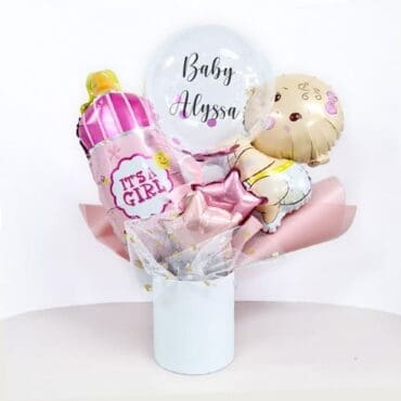 It's Baby Girl Mini Balloon Bouquet