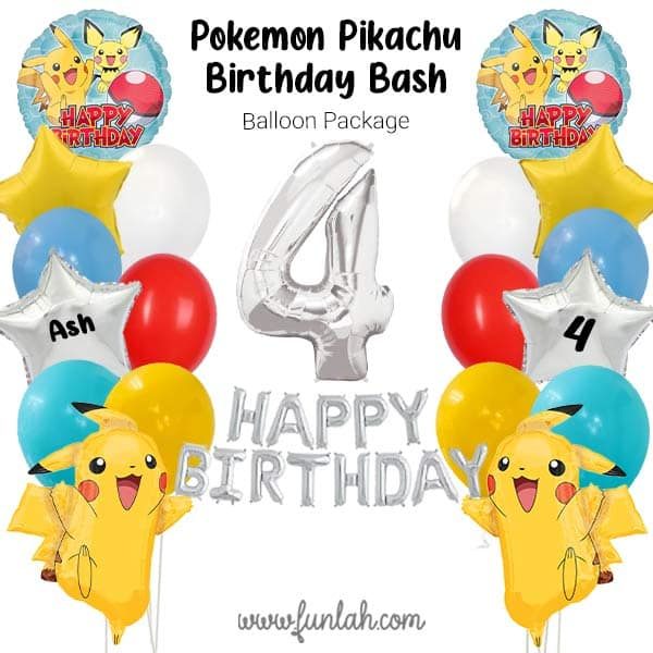 Pikachu Pokemon Birthday Bash Balloon Package