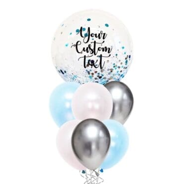 Silver Light Blue Mix Confetti Giant Bouquet