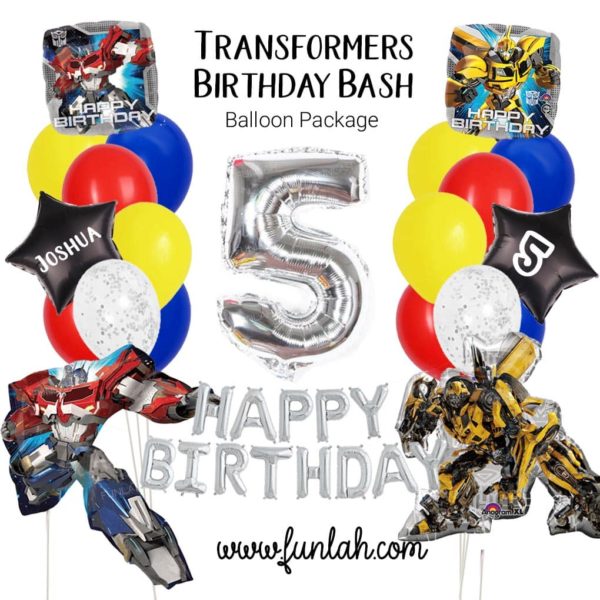 Transformer birthday bash balloons