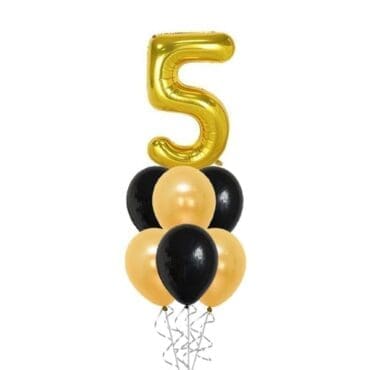 40 Inch Gold Digit With Balloon Bouquet