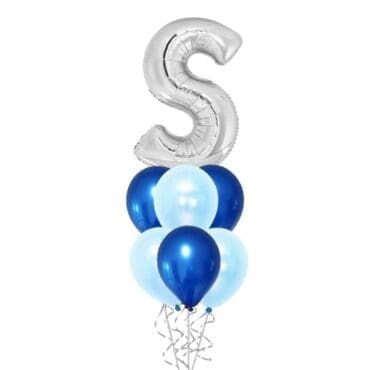 40 Inch Silver Alphabet With Balloon Bouquet