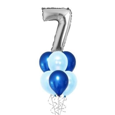 40 Inch Silver Digit With Balloon Bouquet