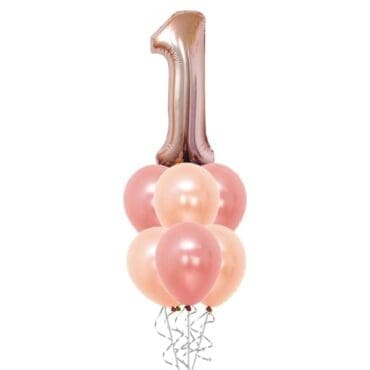 40 inch Rose Gold Digit Foil Balloon Bouquet