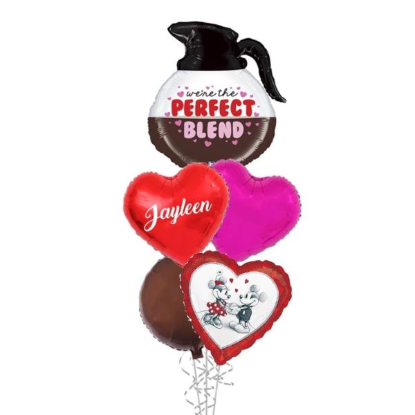 The perfect blend love coffee balloon bouquet