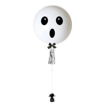 36 inch jumbo helium balloon white cute ghost with tassel