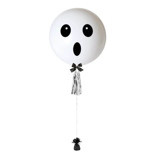 36 inch jumbo helium balloon white cute ghost with tassel