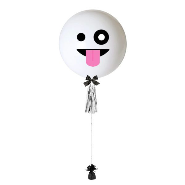 36 inch jumbo helium balloon white ghost with tassel