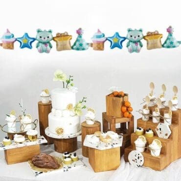Baby Boy Bear Garland Air Filled Foil Balloon